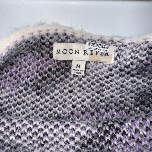 Moon River Lilac Leopard Funnel Neck Sweater | medium | Anthropologie - Picture 9 of 11